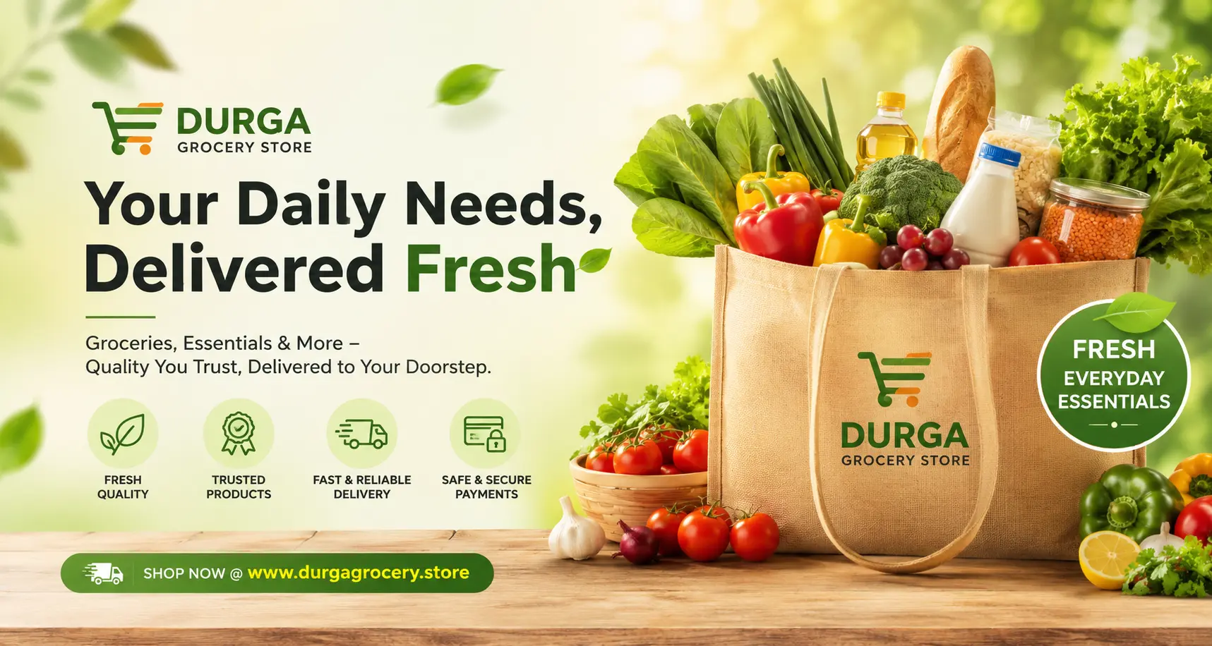 Your Daily Needs, Delivered Fresh — Durga Grocery Store